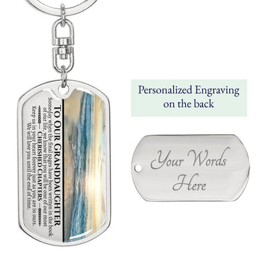 Granddaughter (Grandparents) Keychain - Love You This Much